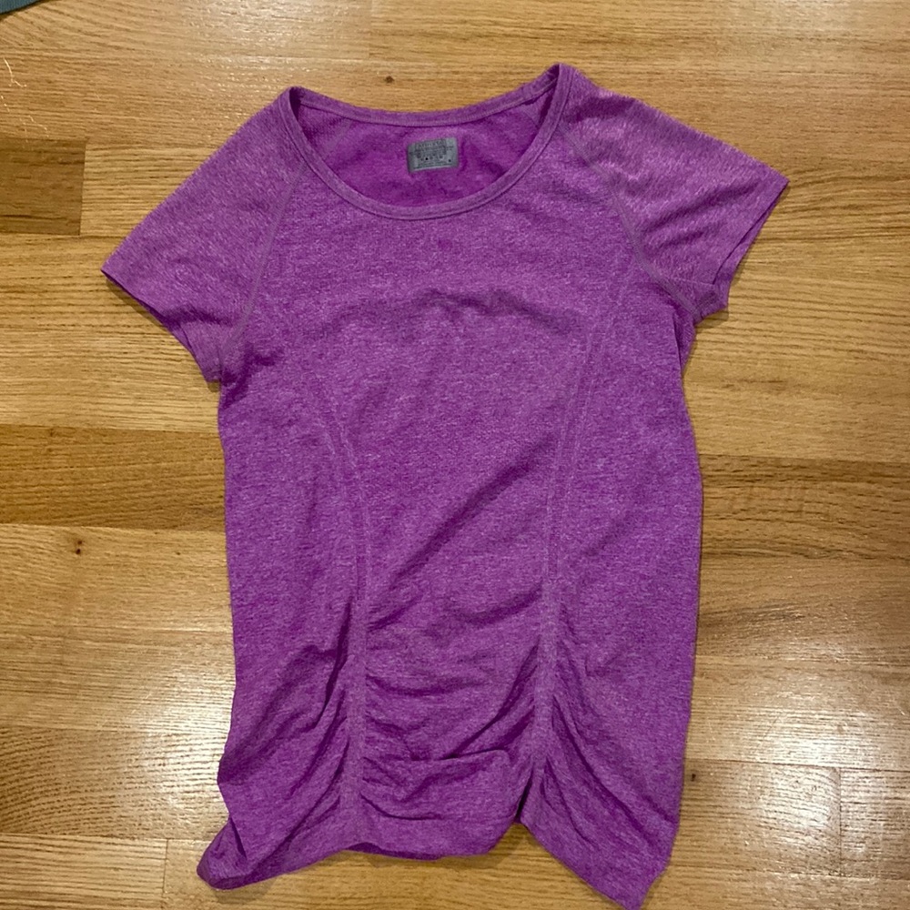 Athleta, purple stretchy running shirt